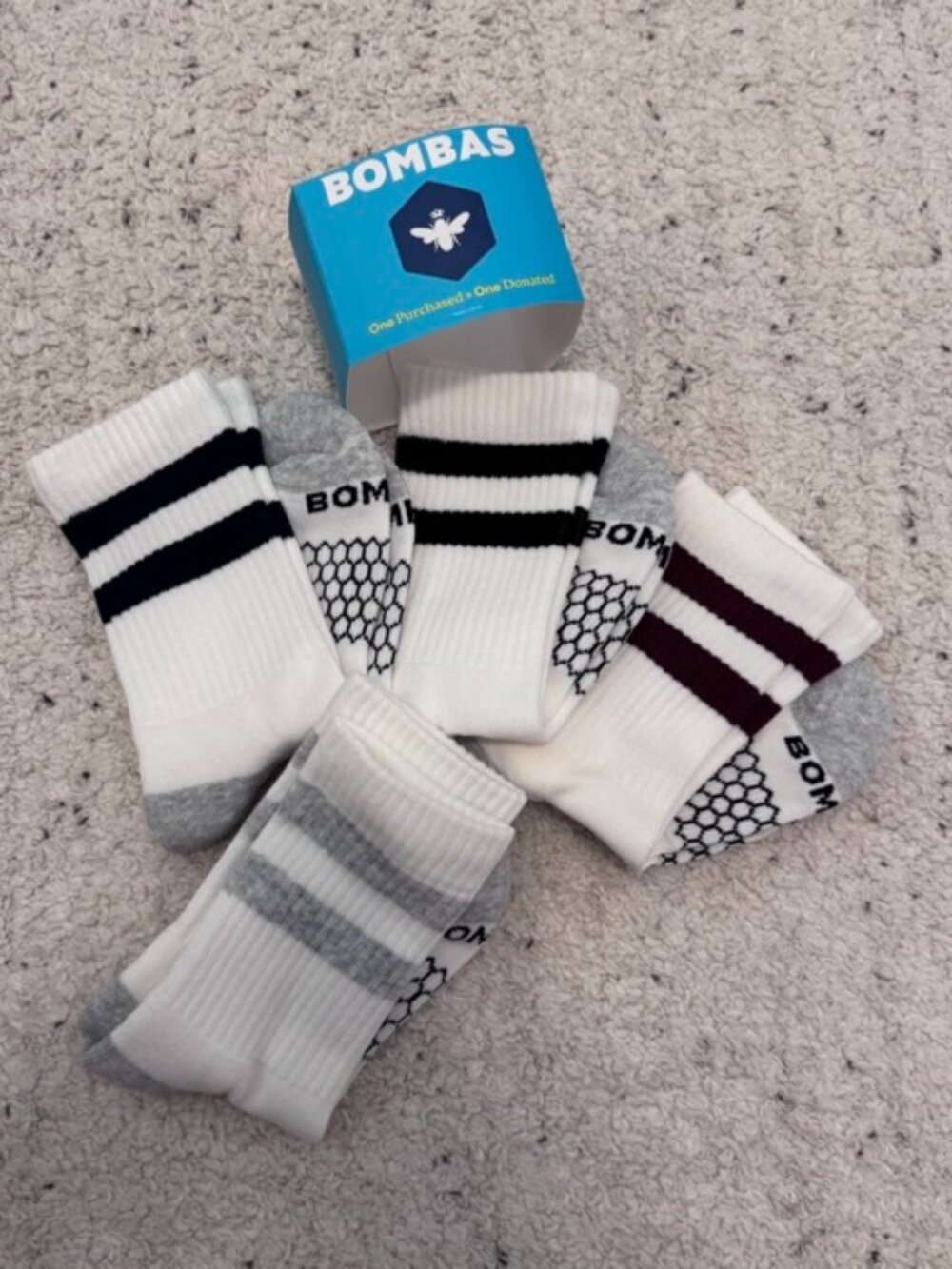 NWT Bombas Women's Vintage Stripes Half Calf Sock 4-Pack  - Small (4-7.5)
